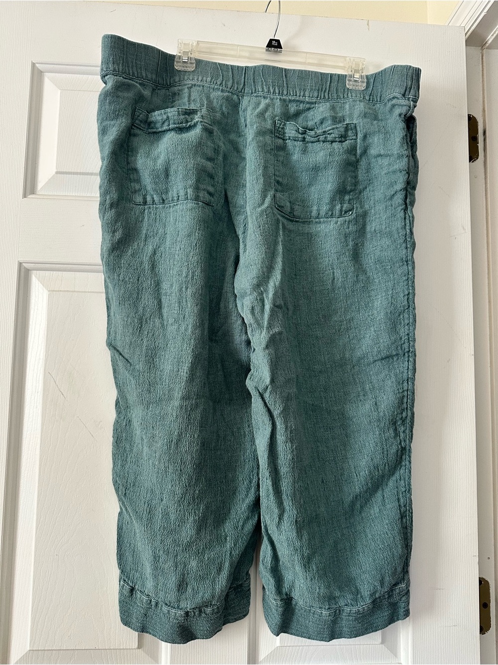 J. Jill Teal Cropped Linen Cropped Pants - Picture 4 of 7